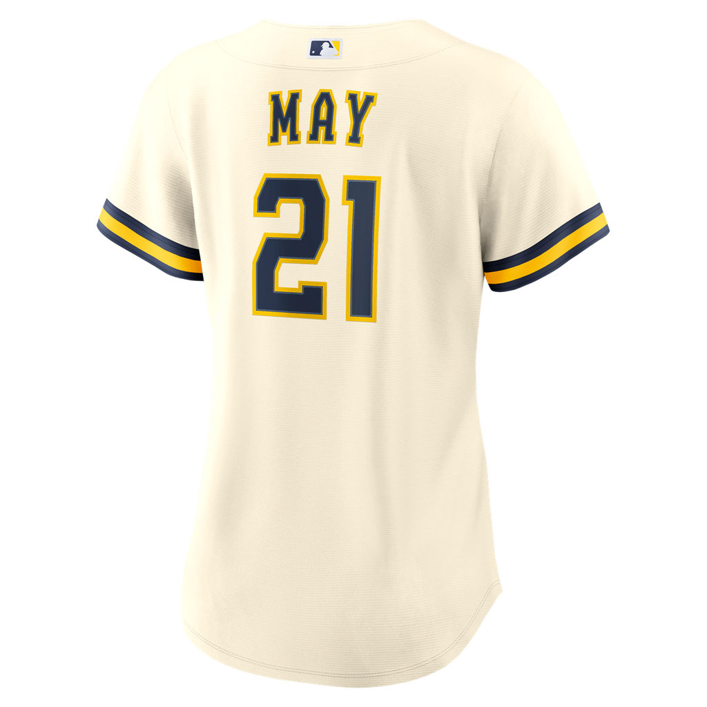 Dustin May Milwaukee Brewers Women's Home Replica Jersey - Cream
