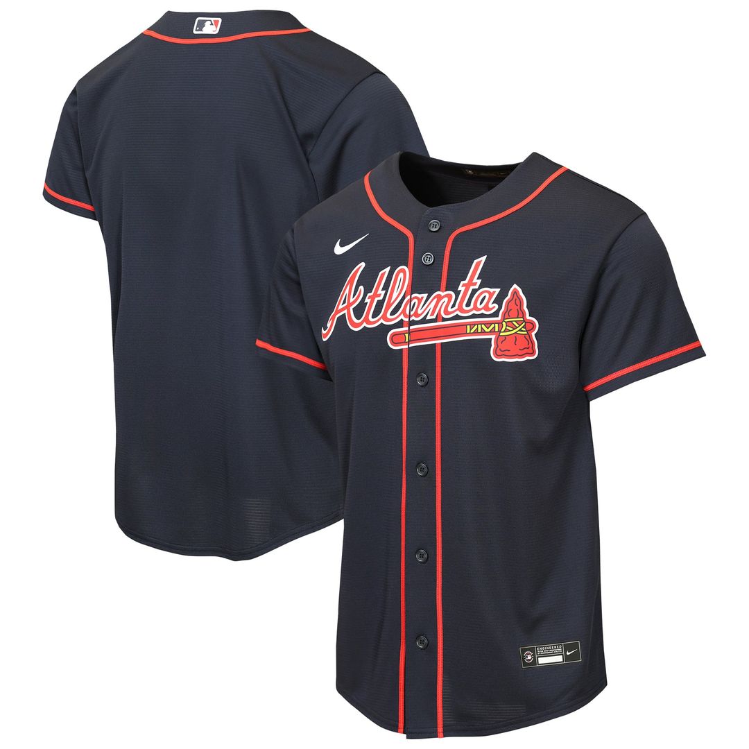 Atlanta Braves Youth Alternate Replica Jersey - Navy
