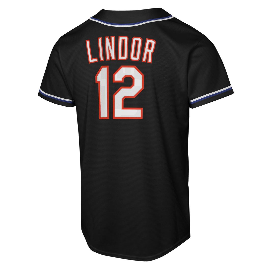 Francisco Lindor New York Mets Youth Fashion Replica Player Jersey - Black