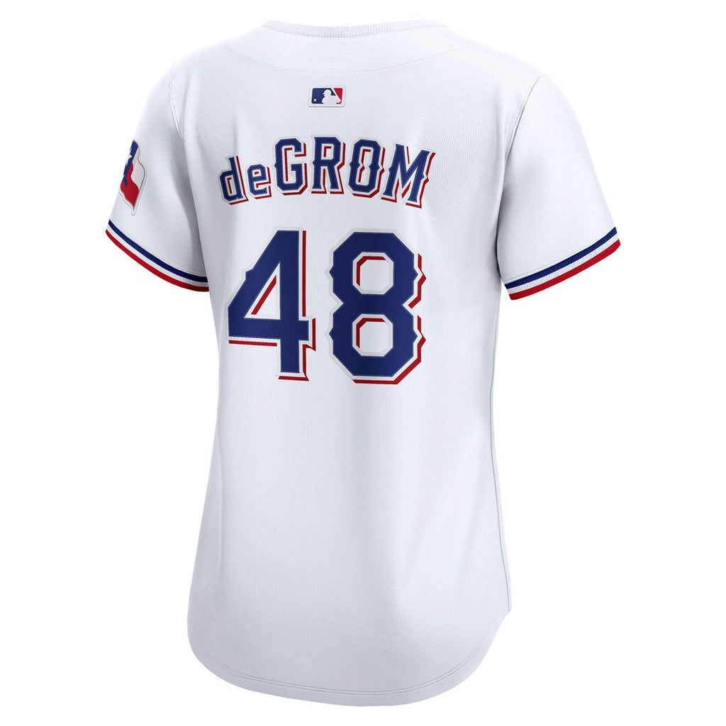Jacob deGrom Texas Rangers Women's Home Limited Player Jersey - White
