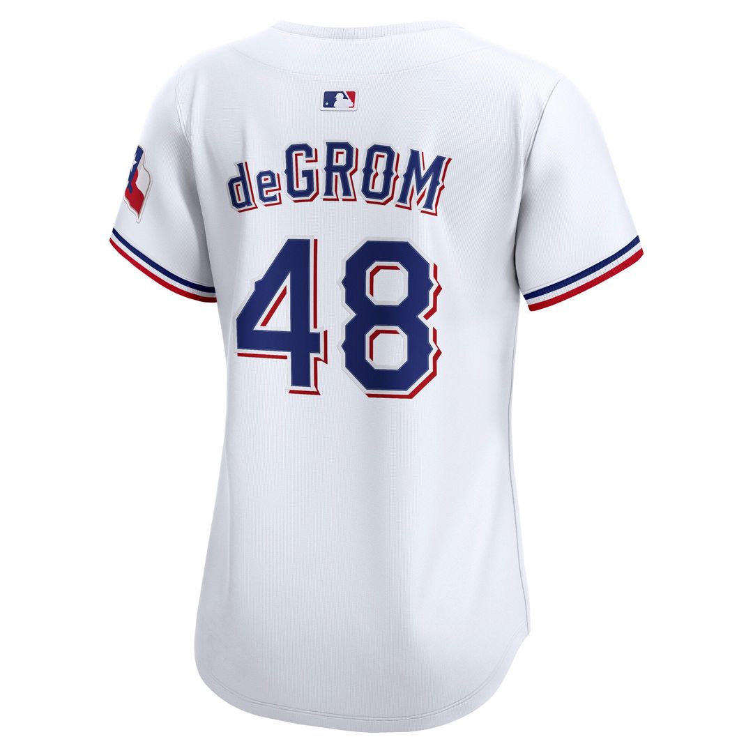 Jacob deGrom Texas Rangers Women's Home Limited Player Jersey - White
