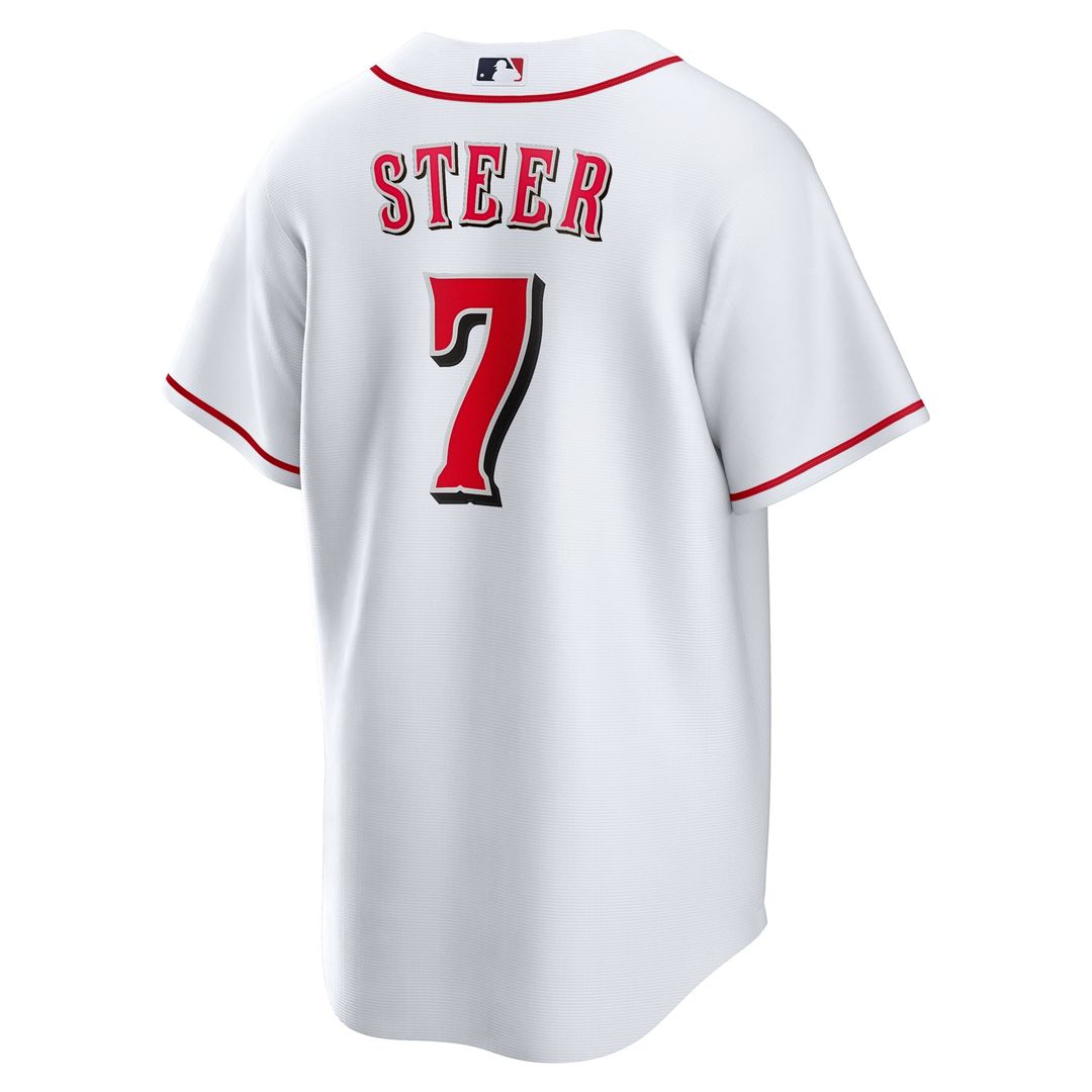 Spencer Steer Cincinnati Reds Home Replica Jersey - White