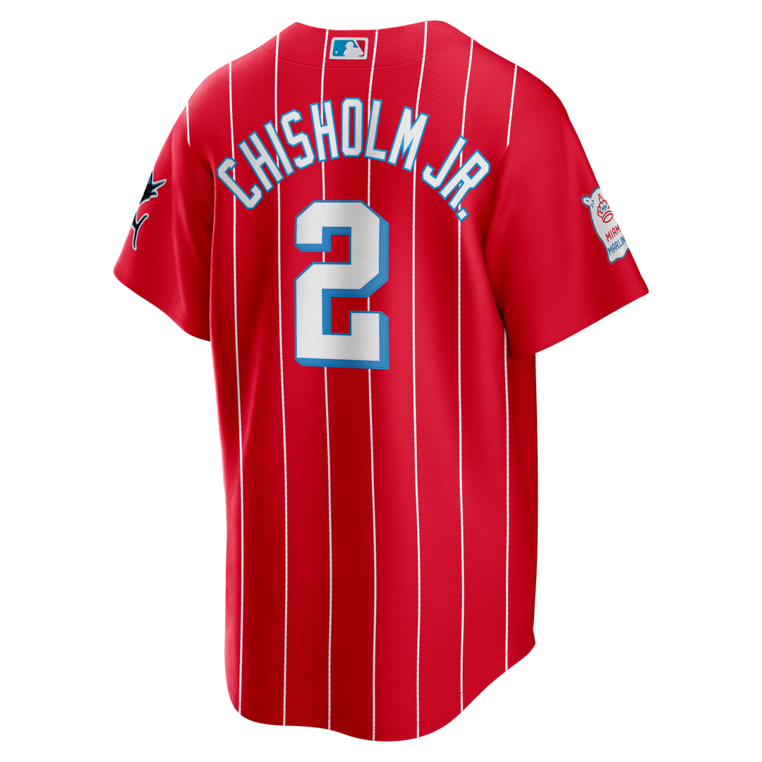 Jazz Chisholm Jr. Miami Marlins City Connect Replica Jersey - Red