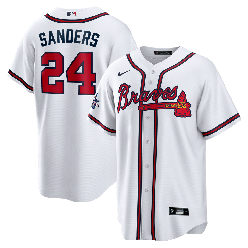 Deion Sanders Atlanta Braves Home Retired Player Replica Jersey - White