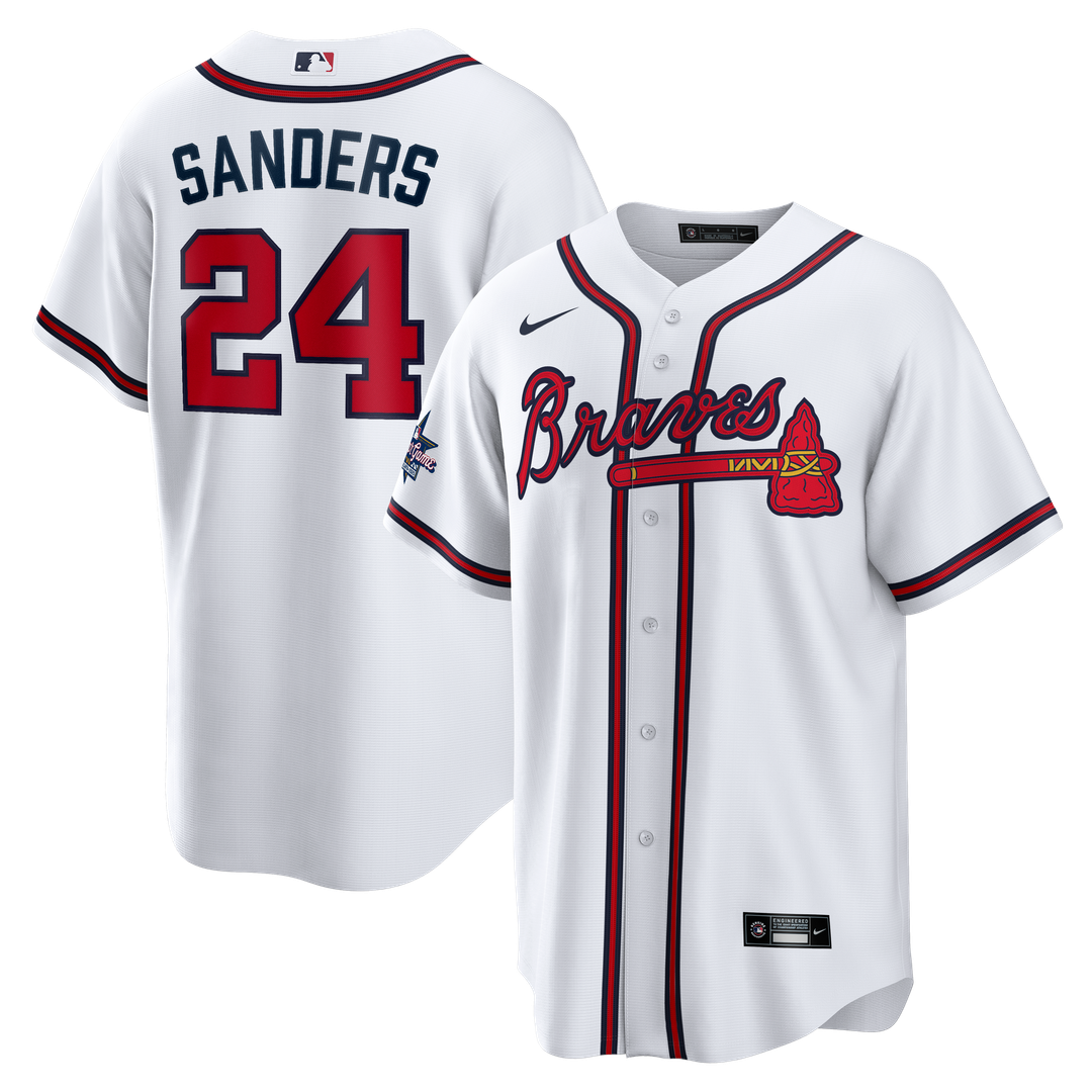 Deion Sanders Atlanta Braves Home Retired Player Replica Jersey - White