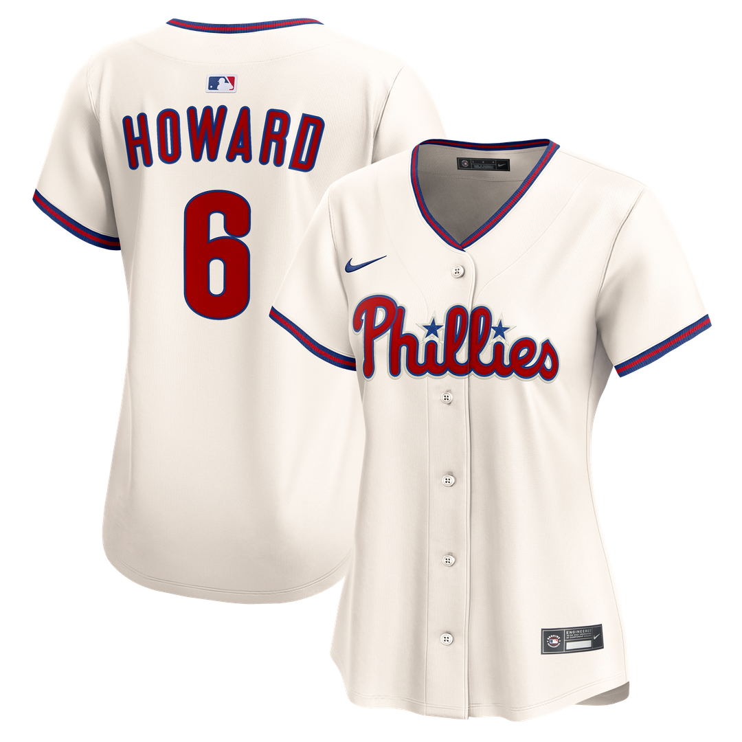 Ryan Howard Philadelphia Phillies Women's Alternate 2 Limited Jersey - Cream
