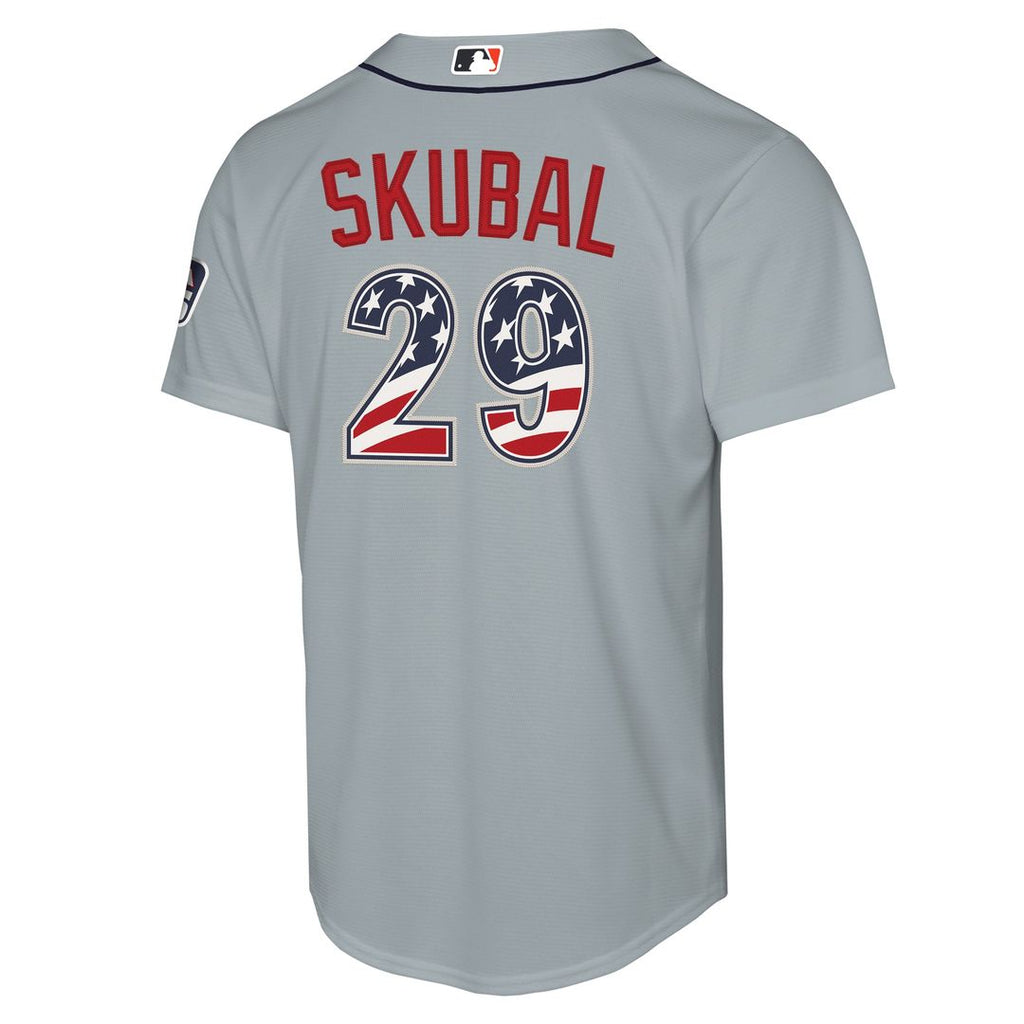 Tarik Skubal Detroit Tigers Youth USA 250 Fourth of July Road Replica Jersey - Gray