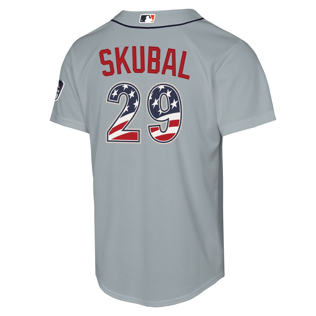 Tarik Skubal Detroit Tigers Youth USA 250 Fourth of July Road Replica Jersey - Gray