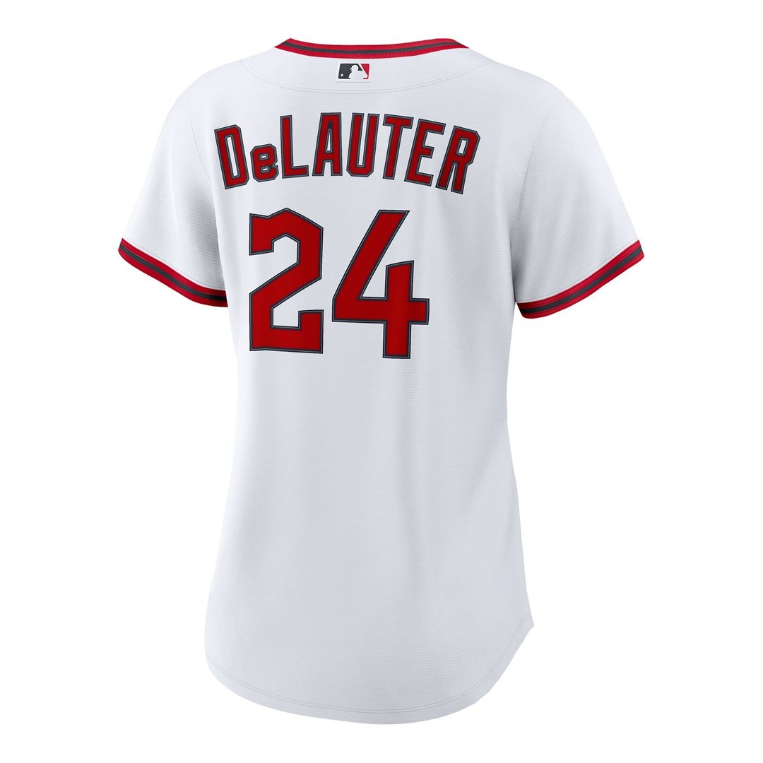 Chase DeLauter Cleveland Guardians Women's Home Replica Jersey - White