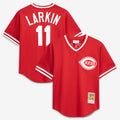 Barry Larkin Cincinnati Reds Youth Cooperstown Collection Mesh Batting Practice Jersey - Red