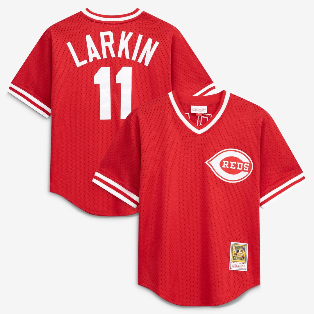 Barry Larkin Cincinnati Reds Youth Cooperstown Collection Mesh Batting Practice Jersey - Red
