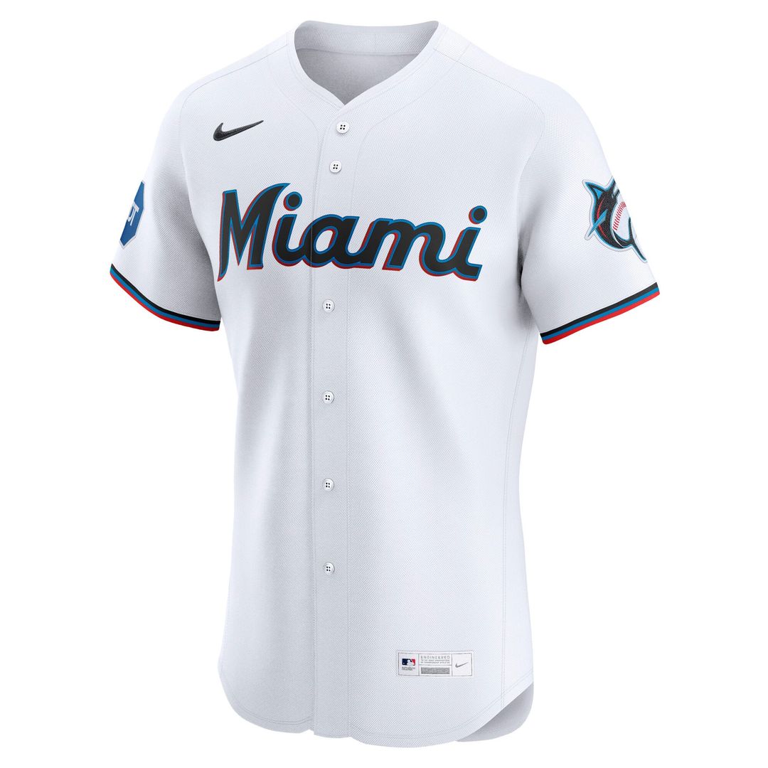 Miami Marlins Home Elite Jersey - White