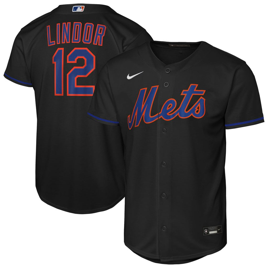 Francisco Lindor New York Mets Youth Alternate Replica Jersey - Black