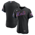 New York Mets Alternate Sponsor Patch Authentic Jersey - Black