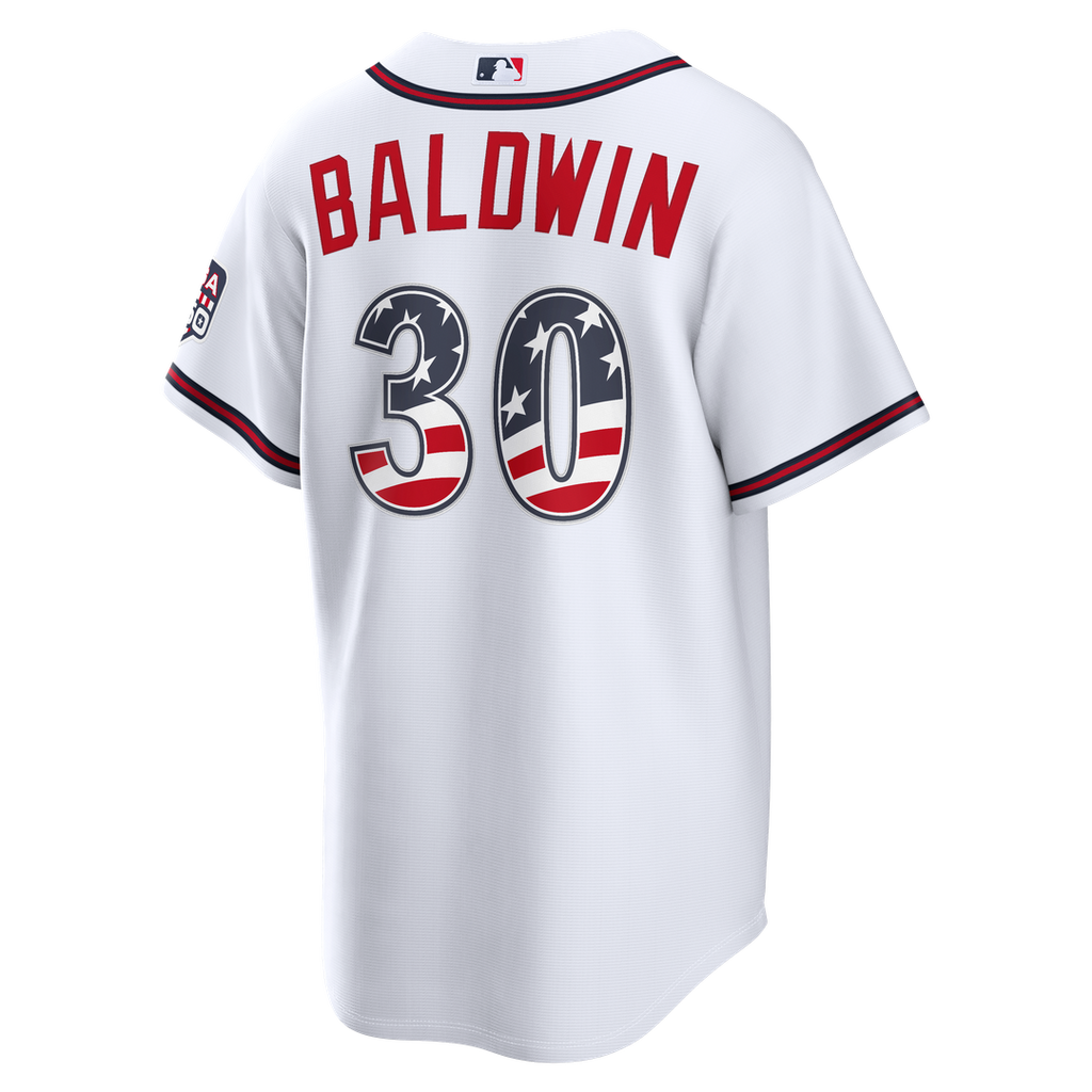 Fourth of July Atlanta Braves Drake Baldwin White USA 250 Stadium Jersey
