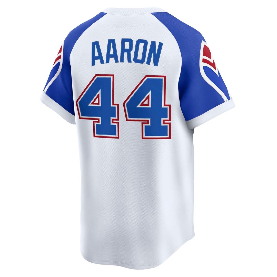 Hank Aaron Atlanta Braves Throwback Cooperstown Collection Limited Jersey - White
