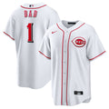 Cincinnati Reds #1 Dad Home Replica Jersey - White