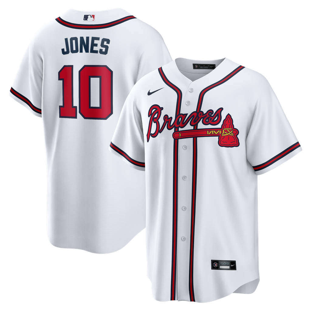 Chipper Jones Atlanta Braves Home Retired Player Replica Jersey - White