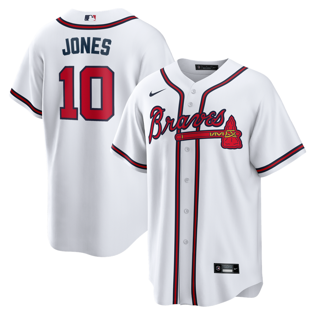 Chipper Jones Atlanta Braves Home Retired Player Replica Jersey - White