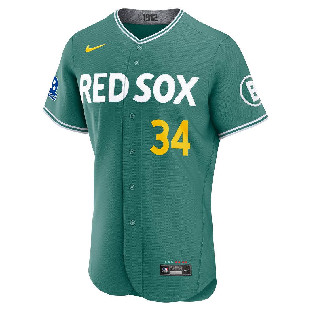 David Ortiz Boston Red Sox City Connect Authentic Carry - Over Jersey with Sponsor Patch - Green