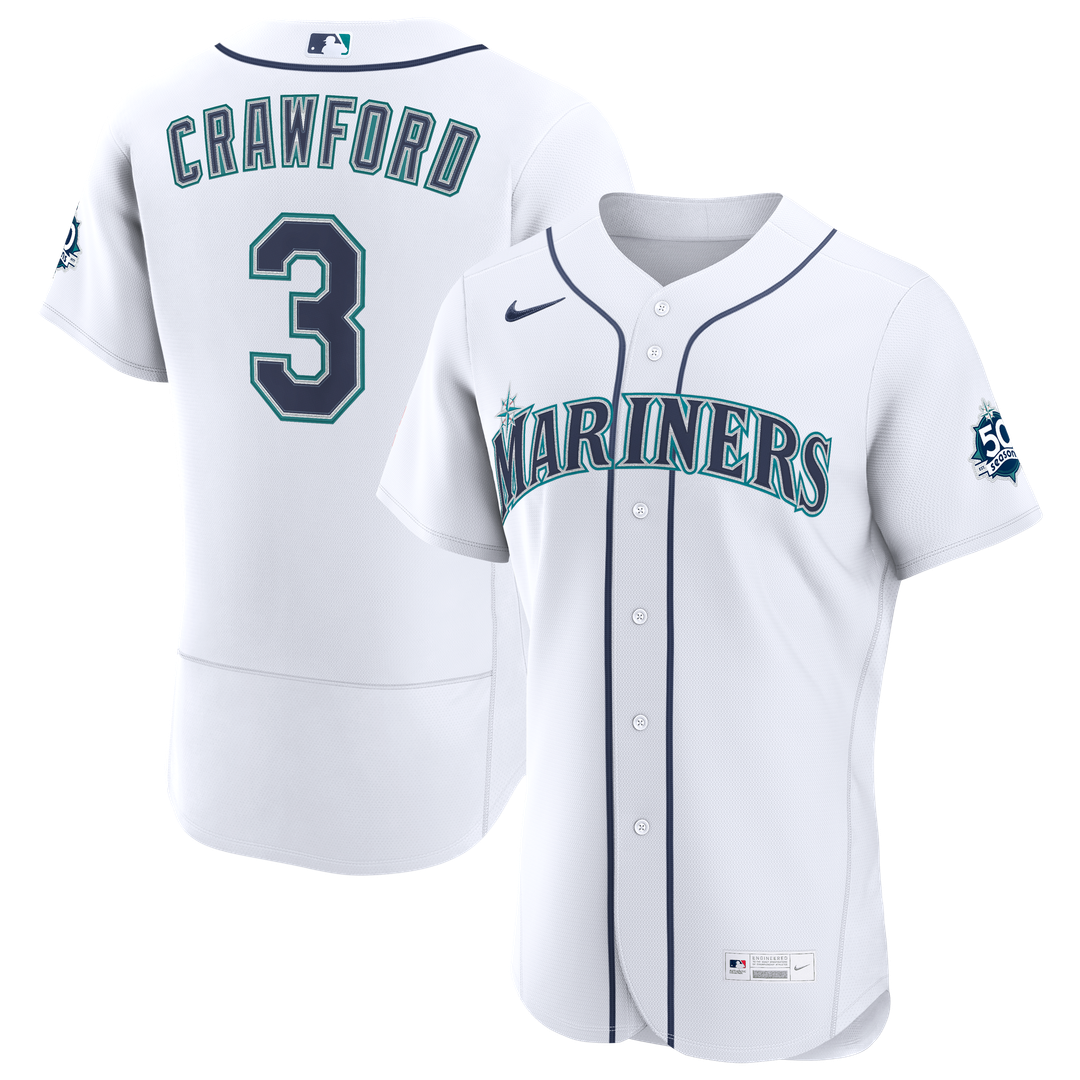 J.P. Crawford Seattle Mariners Home 50th Season Authentic Jersey - White