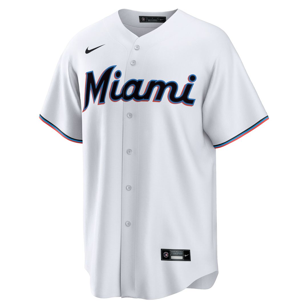 Miami Marlins Home Blank Replica Jersey - White