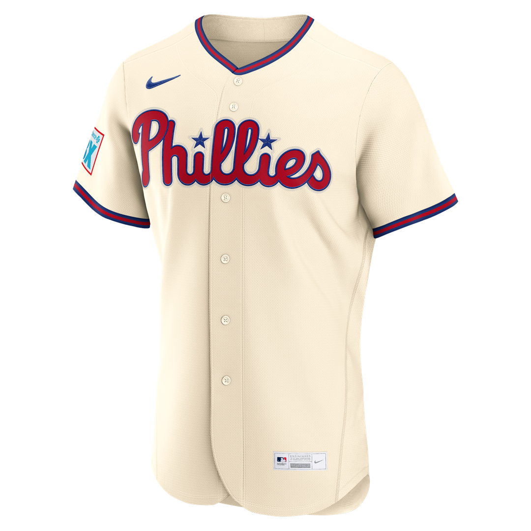 Bryce Harper Philadelphia Phillies Alternate Authentic Sponsor Patch Jersey - Cream