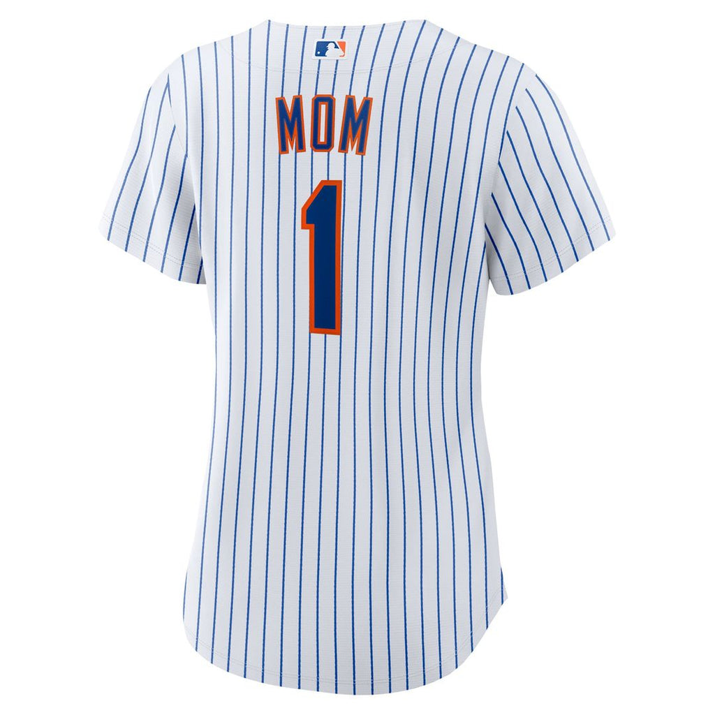 New York Mets Women's #1 Mom Home Replica Jersey - White