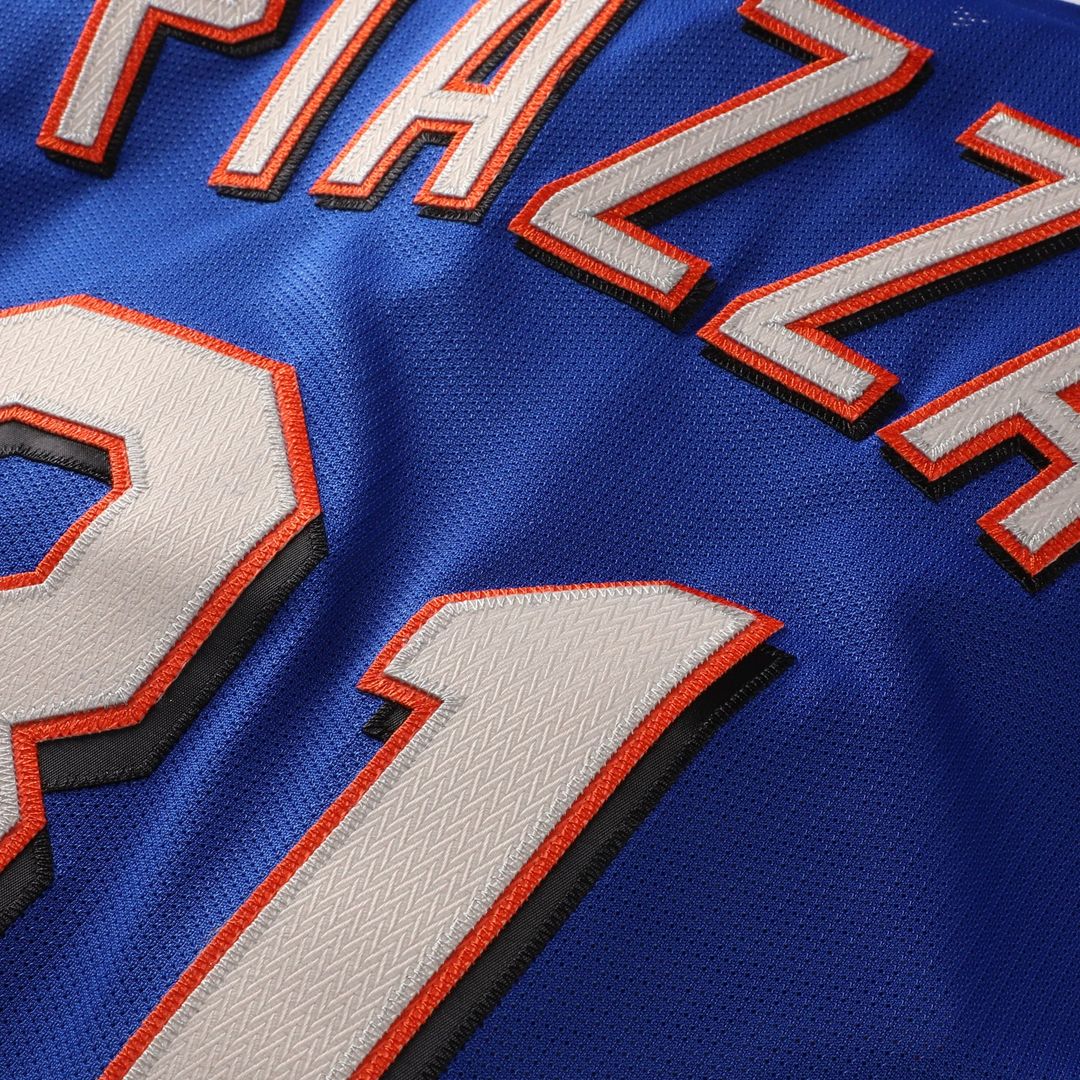 Mike Piazza New York Mets Cooperstown Collection Mesh Batting Practice Button - Up Jersey - Royal
