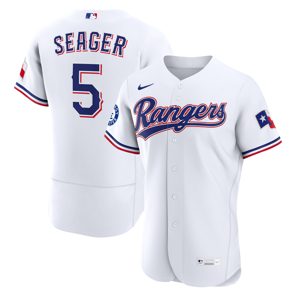 Corey Seager Texas Rangers Home Authentic Sponsor Patch Jersey - White