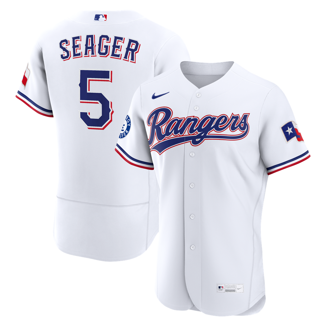 Corey Seager Texas Rangers Home Authentic Sponsor Patch Jersey - White