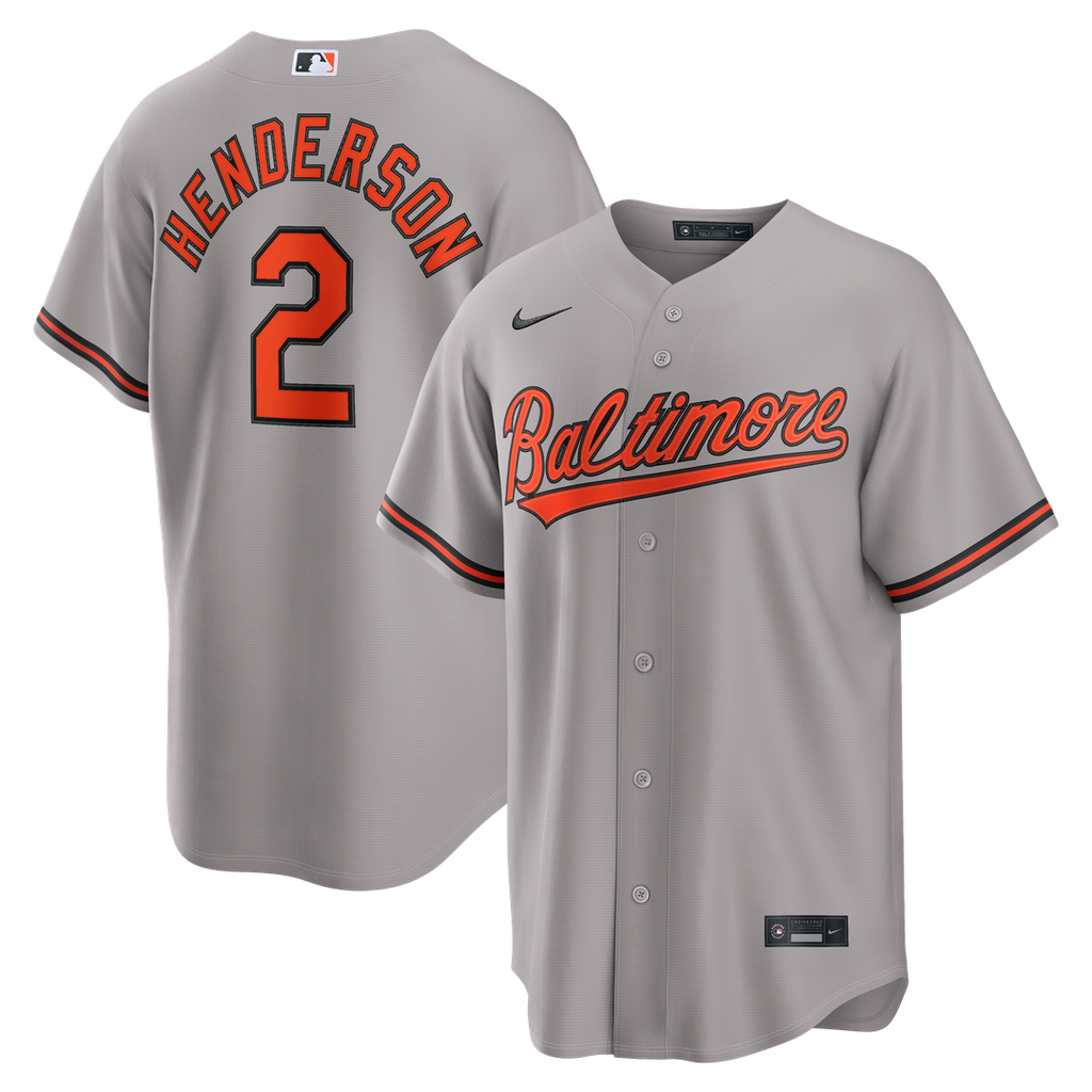 Gunnar Henderson Baltimore Orioles Road Replica Jersey - Gray