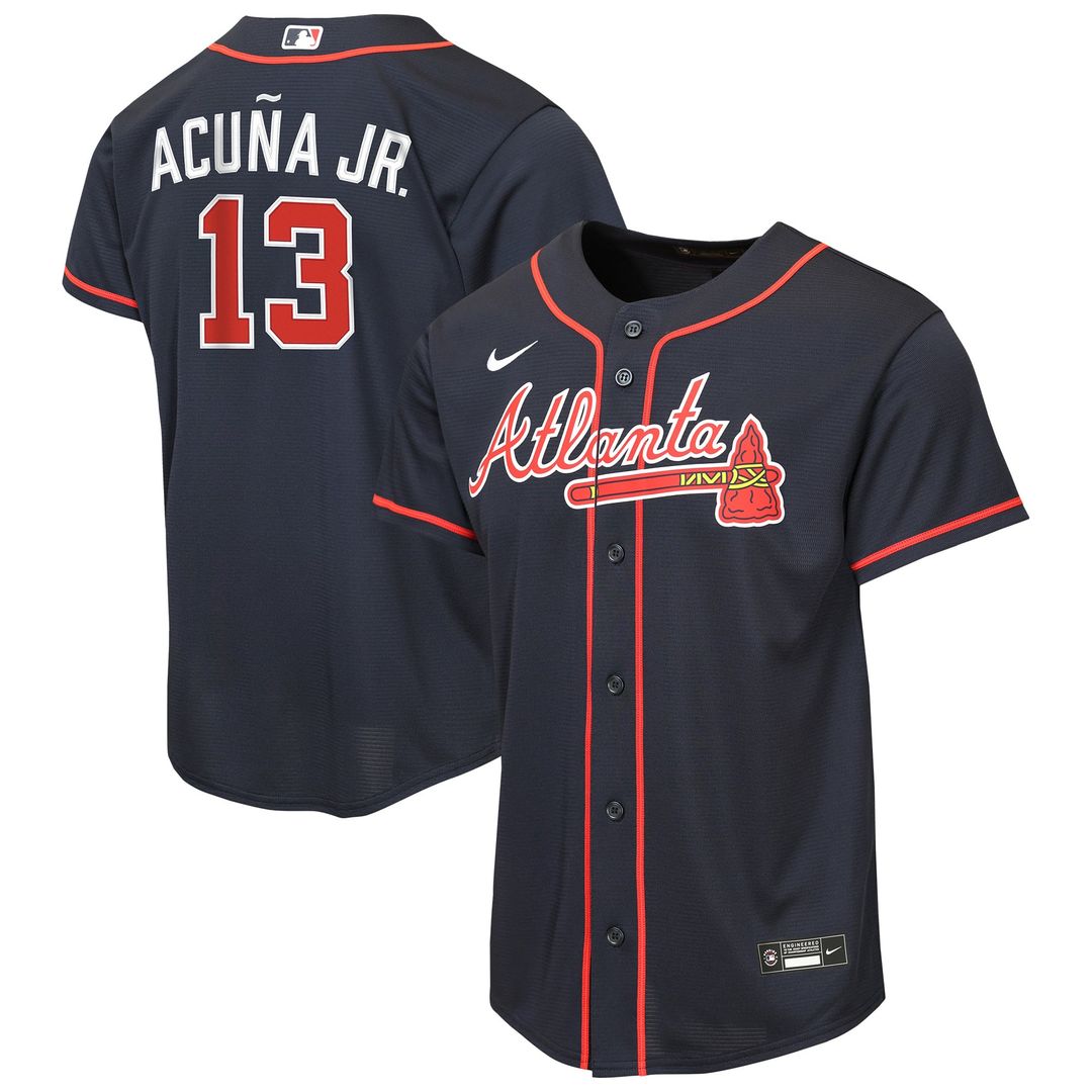 Ronald Acuña Jr. Atlanta Braves Youth Alternate Replica Jersey - Navy
