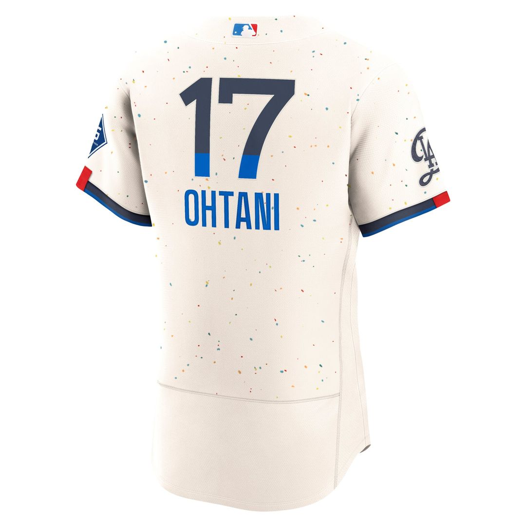 Shohei Ohtani Los Angeles Dodgers City Connect Authentic Sponsor Patch Jersey - Cream
