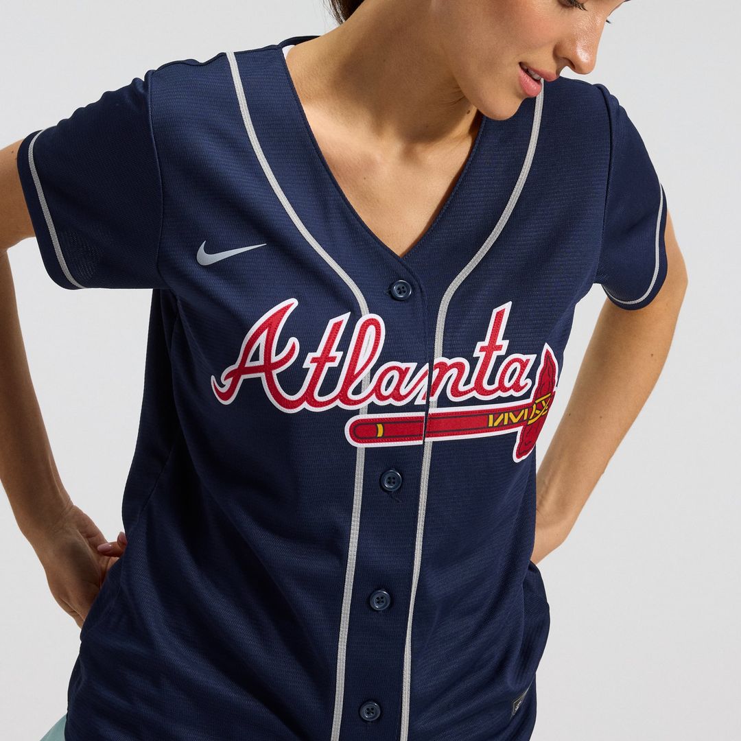 Ronald Acuña Jr. Atlanta Braves Women's Alternate Replica Player Jersey - Navy