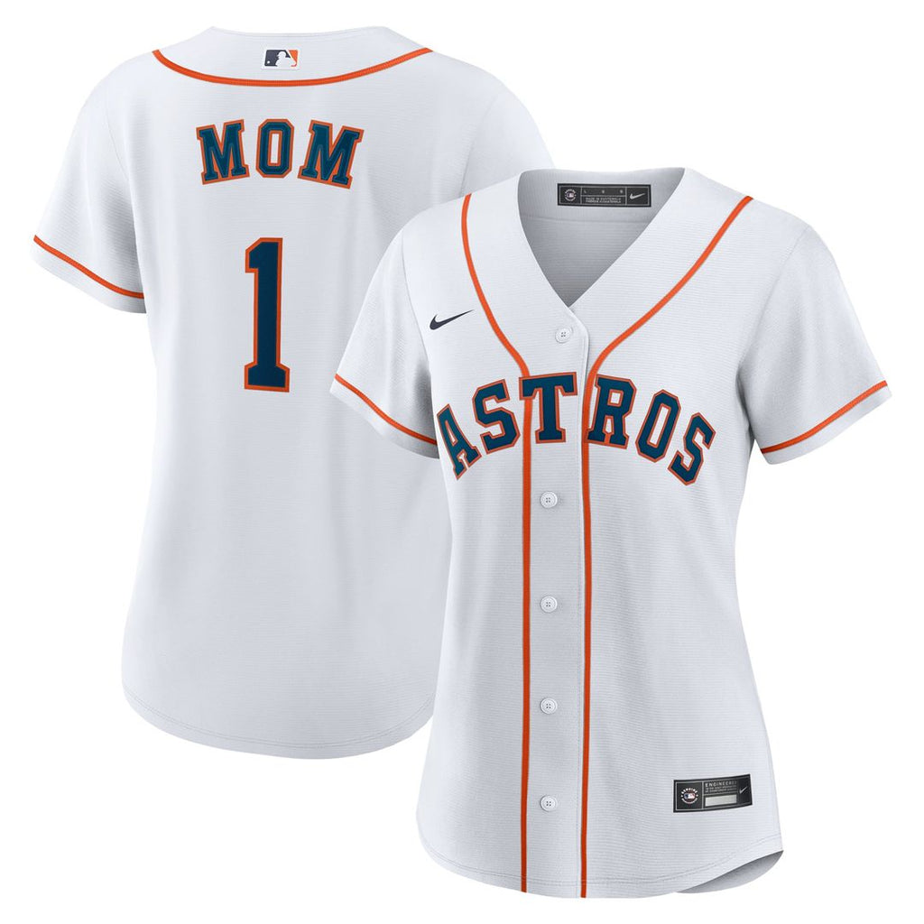 Houston Astros Women's #1 Mom Home Replica Jersey - White