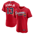 Ronald Acuña Jr. Atlanta Braves Alternate Authentic Sponsor Patch Jersey - Red