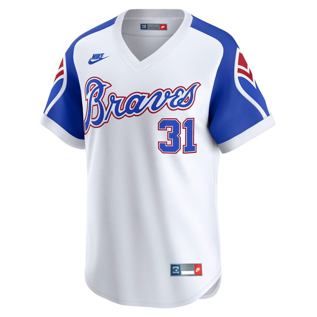 Greg Maddux Atlanta Braves Throwback Cooperstown Collection Limited Jersey - White