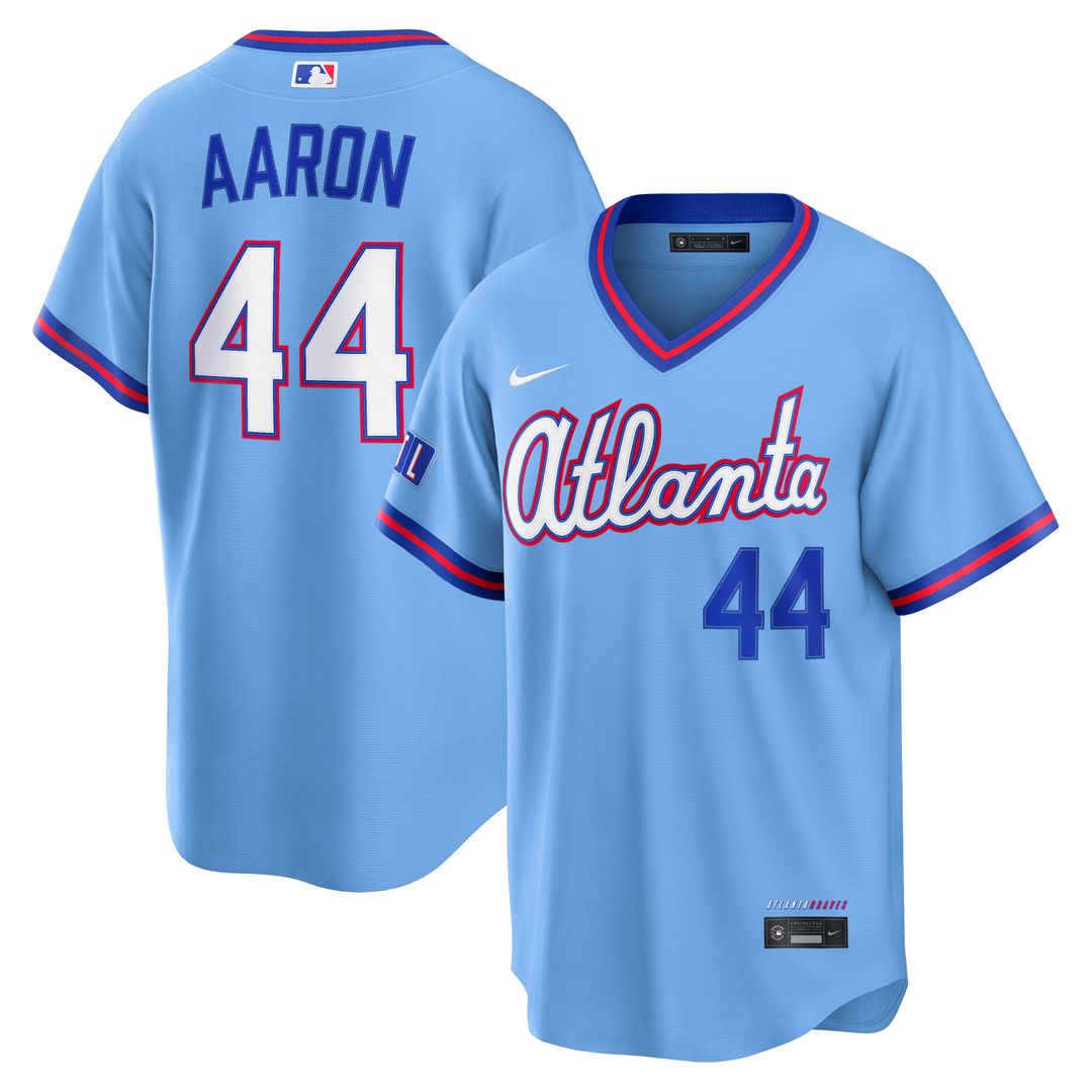 Hank Aaron Atlanta Braves 2026 City Connect Stadium Jersey - Powder Blue