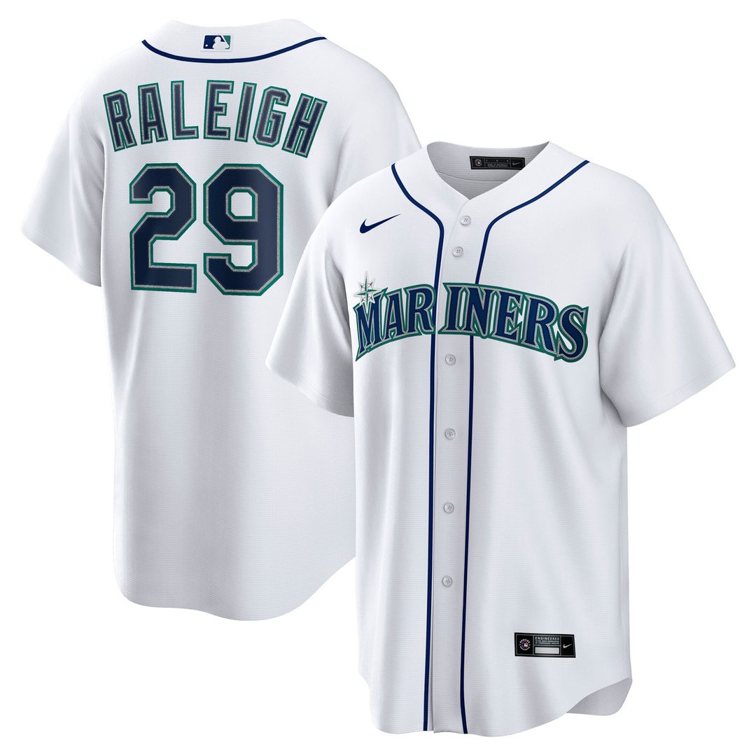 Cal Raleigh Seattle Mariners Home Replica Player Jersey - White