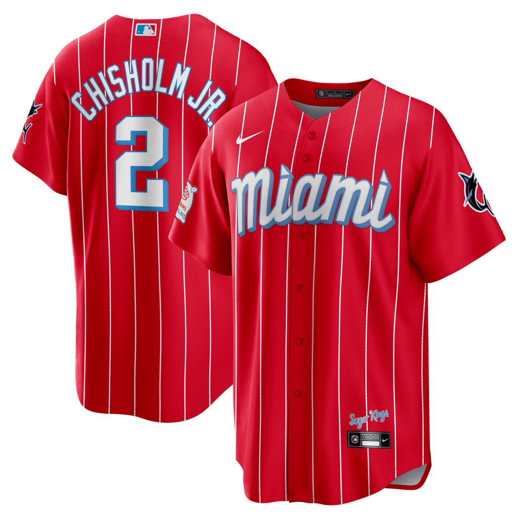 Jazz Chisholm Jr. Miami Marlins City Connect Replica Jersey - Red