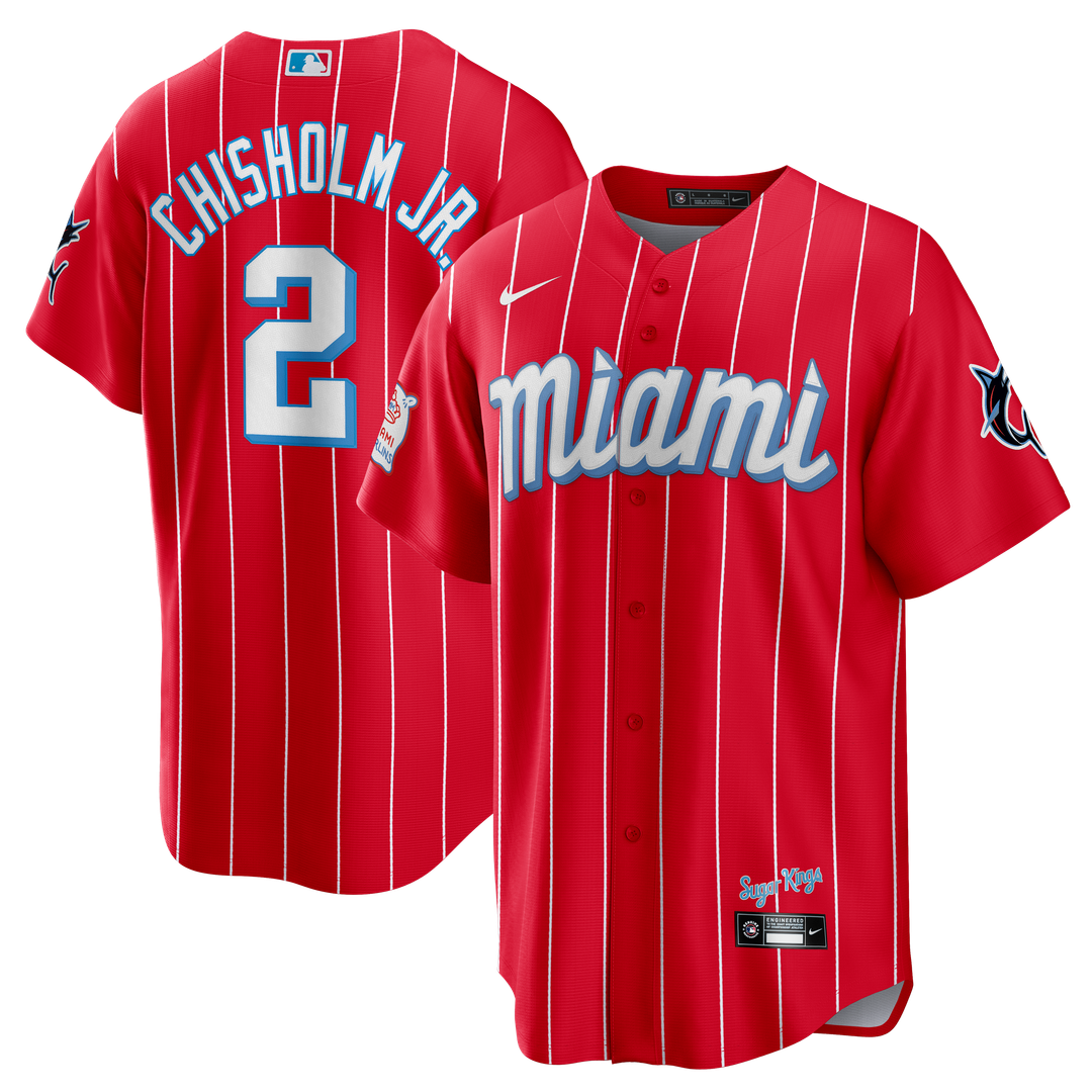 Jazz Chisholm Jr. Miami Marlins City Connect Replica Jersey - Red