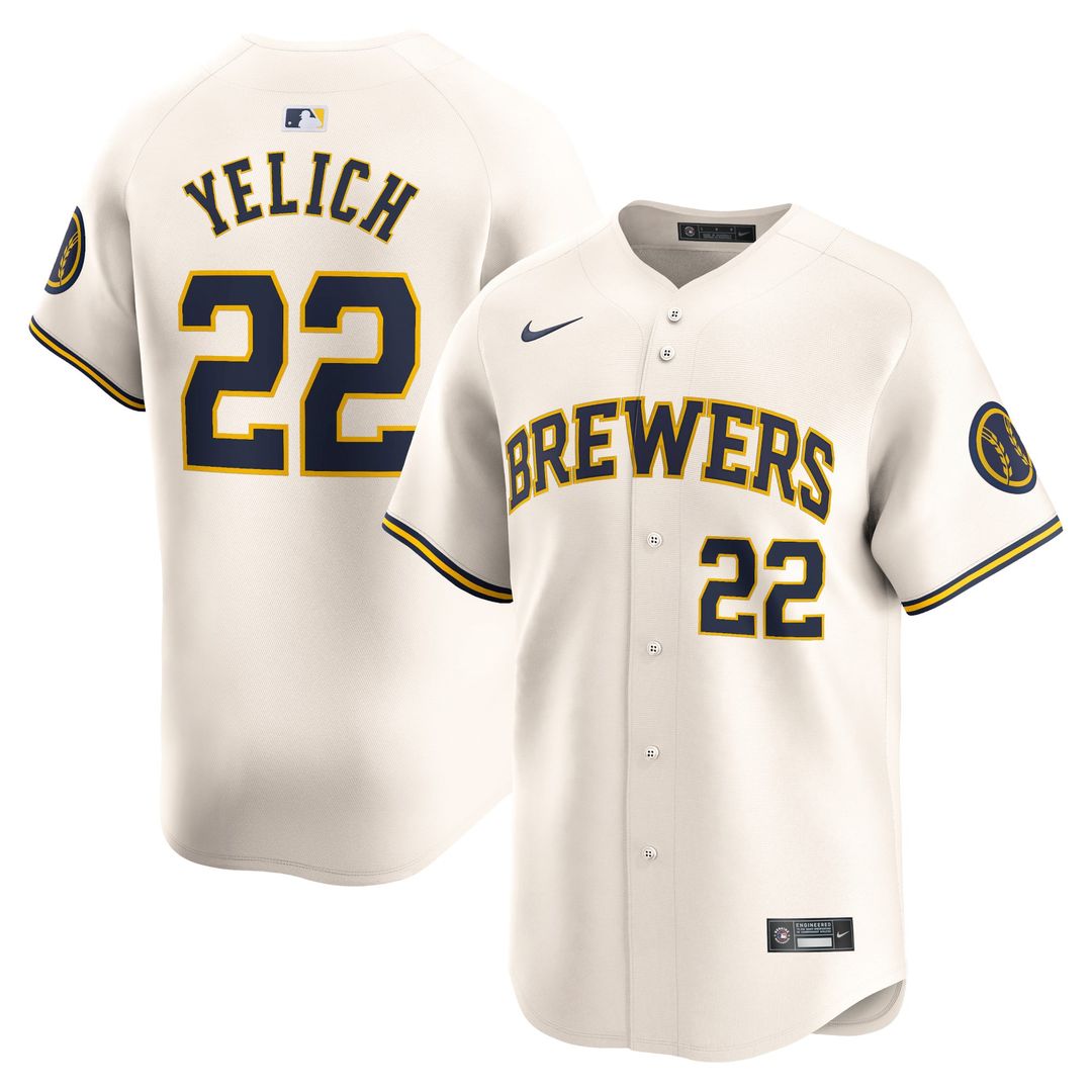Christian Yelich Milwaukee Brewers Home Limited Player Jersey - Cream