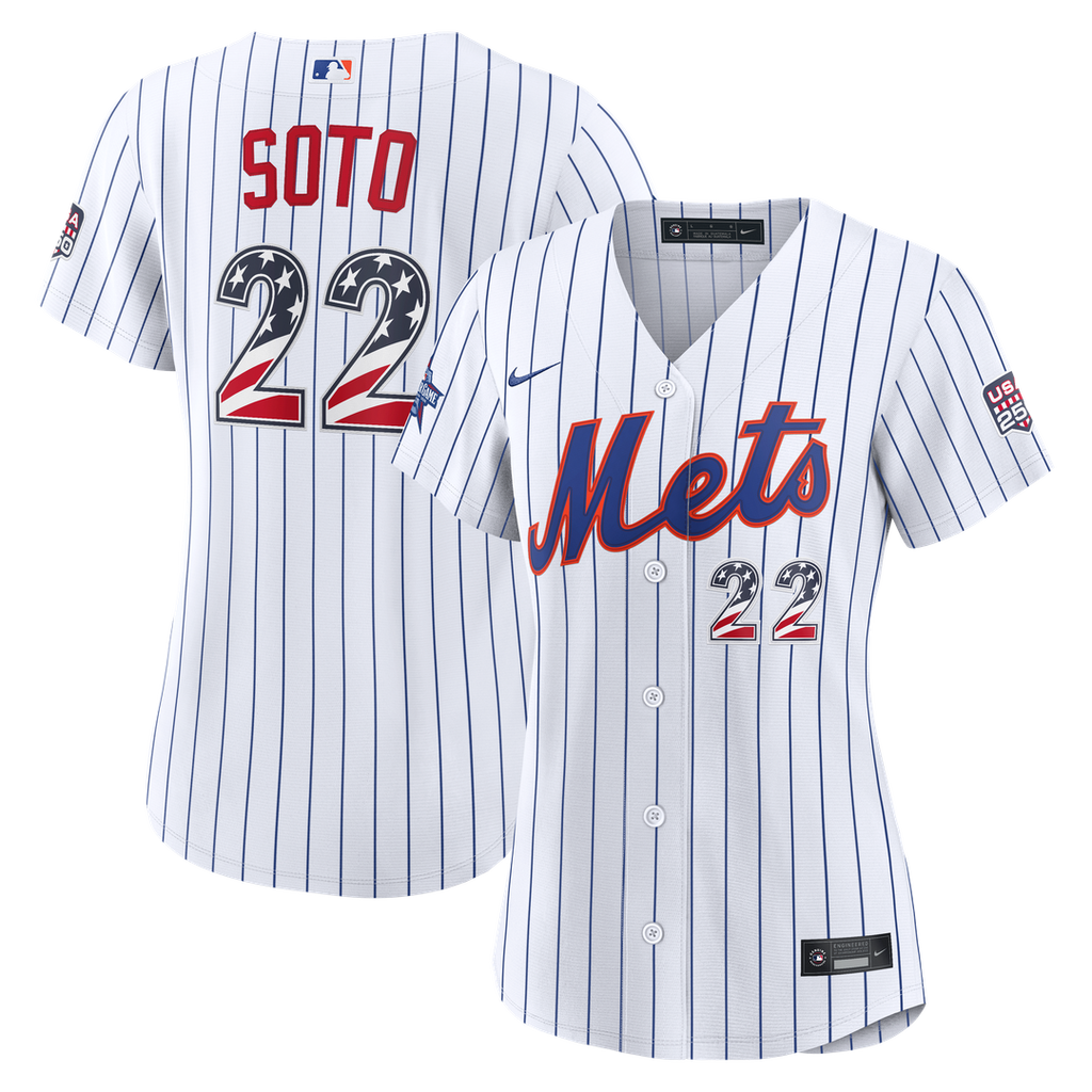 2026 All - Star Edition Stars & Stripes Women's New York Mets Juan Soto White Stadium Jersey