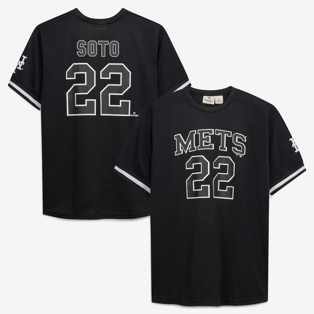 Juan Soto New York Mets Fanatics Big & Tall Heavyweight Mesh Jersey - Black/White