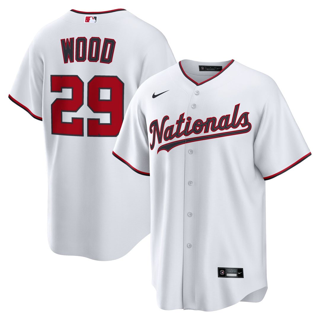 James Wood Washington Nationals Home Replica Jersey - White