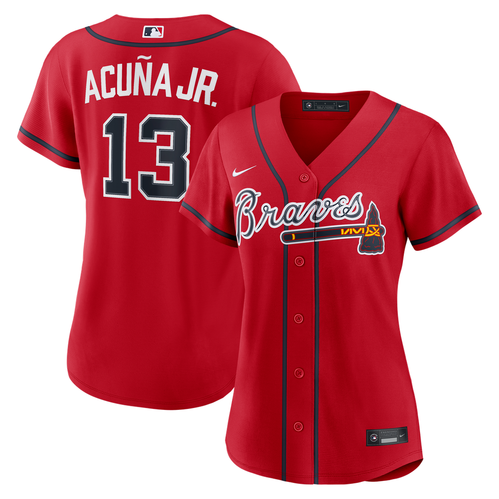Ronald Acuña Jr. Atlanta Braves Women's Alternate Replica Jersey - Red