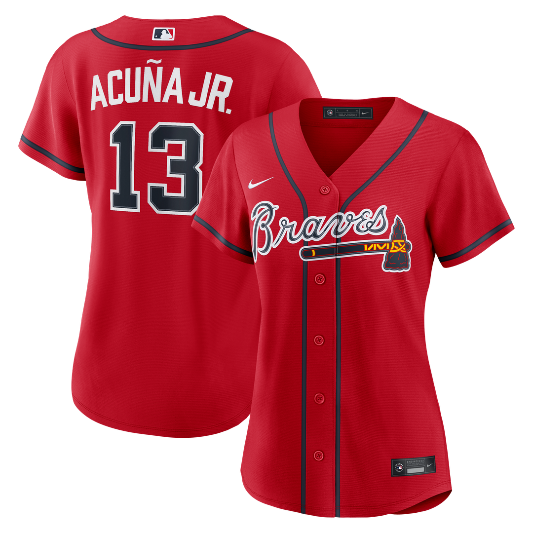 Ronald Acuña Jr. Atlanta Braves Women's Alternate Replica Jersey - Red