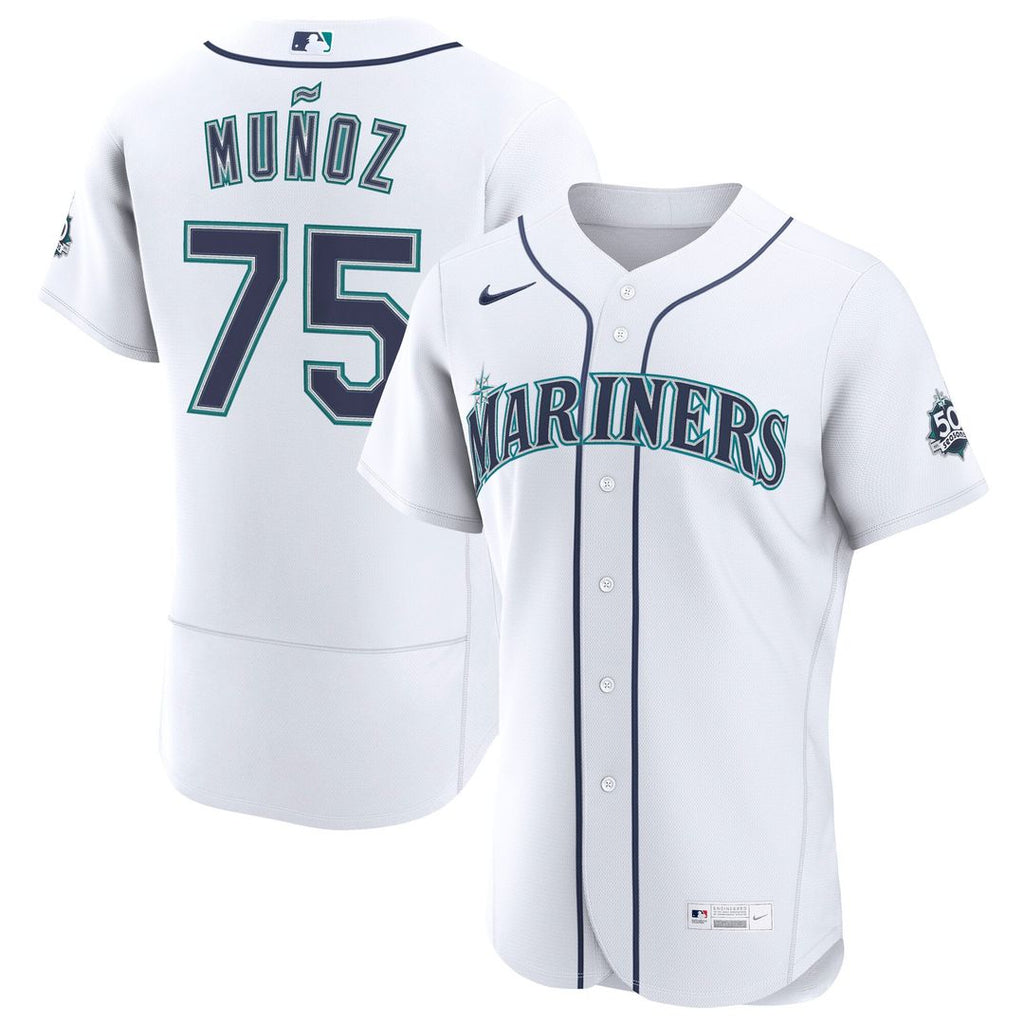 Andres Munoz Seattle Mariners Home 50th Season Authentic Jersey - White