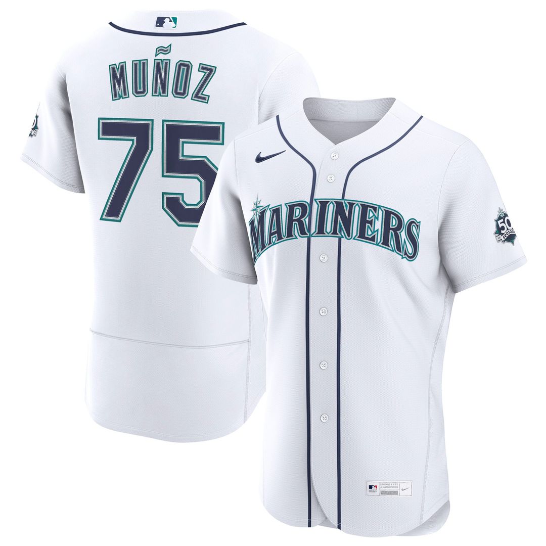 Andres Munoz Seattle Mariners Home 50th Season Authentic Jersey - White
